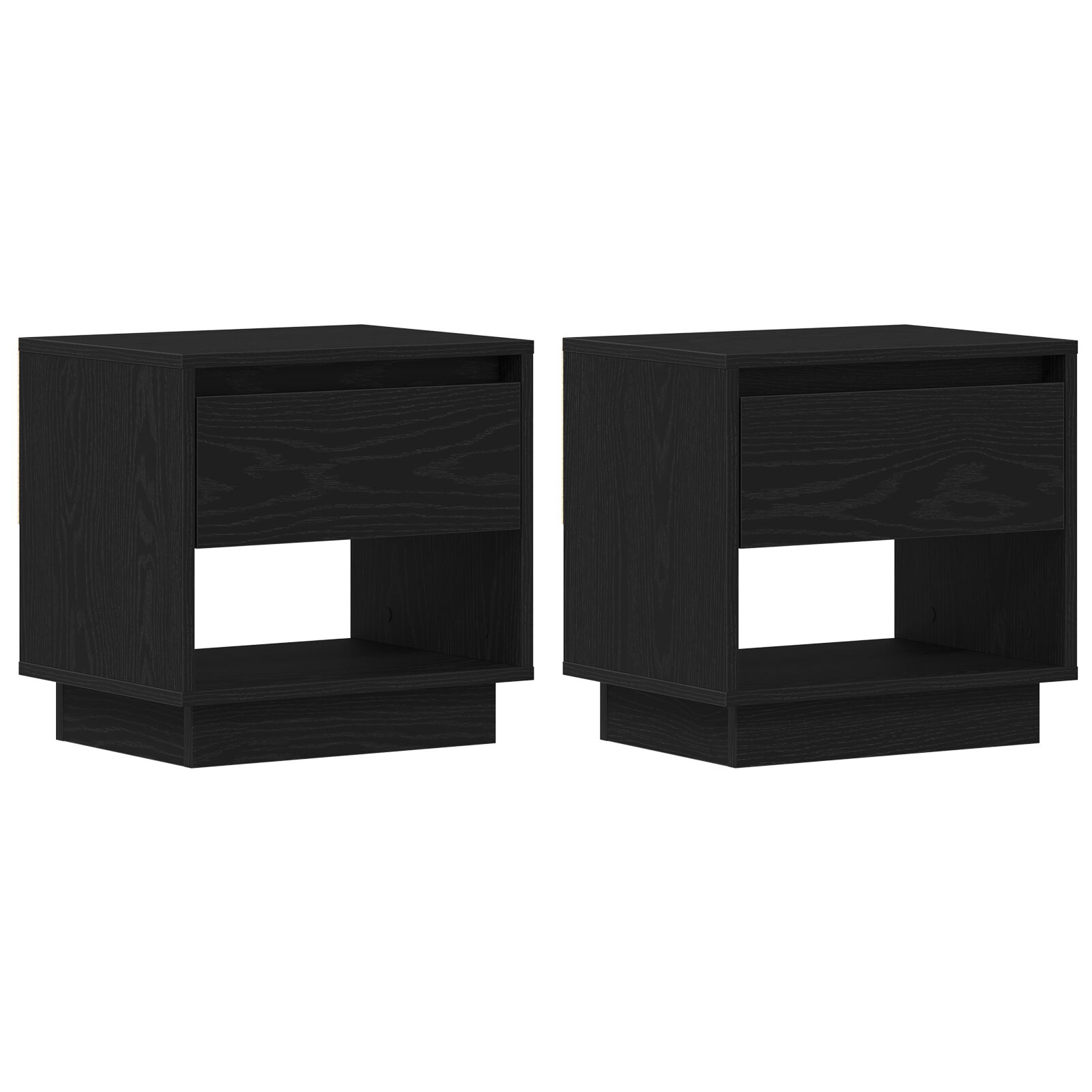 2 db Éjjeli asztal Fekete tölgy 45x34x49 cm Műanyag (863338)