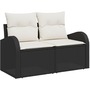 Kerti Kanapé Szett 12 pcs Fekete és Krém 100 x 100 x 71 cm
