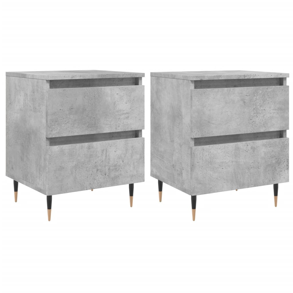 2 db betonszürke szerelt fa éjjeliszekrény 40 x 35 x 50 cm (826869)