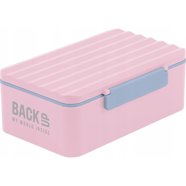 Backup Műanyag Csatos Uzsonnás Doboz - Rózsaszín-Szürke, SB6C36