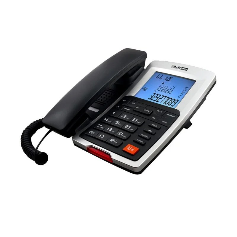 MAXCOM KXT709 Vezetékes LCD kijelzős Asztali telefon - Fekete/Ezüst (KXT-709)