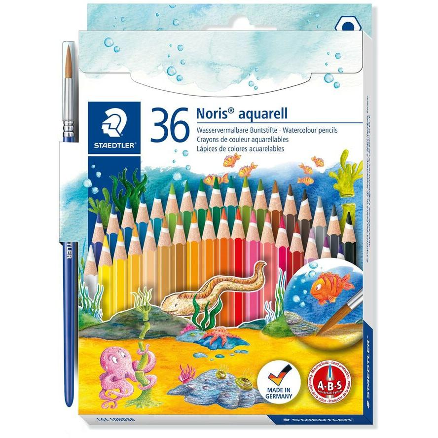Staedtler Noris Aqua Hatszögletű színes ceruza készlet ecsettel (36 db / csomag) (144 10ND36)