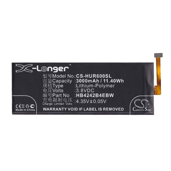 Cameron Sino Li-Polymer akku (3.8V/3000mAh, Huawei HB4242B4EBW kompatibilis) FEKETE Honor 4X / 6 (CS-HUR600SL)