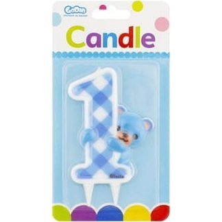 Első születésnap Blue Teddy tortagyertya (482569)