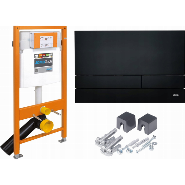 WERIT 103-000000015 JOMOTech WC Keret H=1120 + Támogatás + EXCLUSIVE 2.0 Fekete Matt Gomb 174-91102500-00