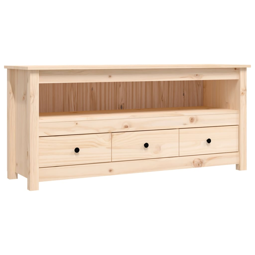 tömör fenyőfa TV-szekrény 114x35x52 cm (821502)