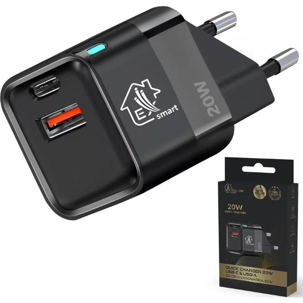 Extralink Smart Life Charger20W, Töltő, USB-C, USB-A