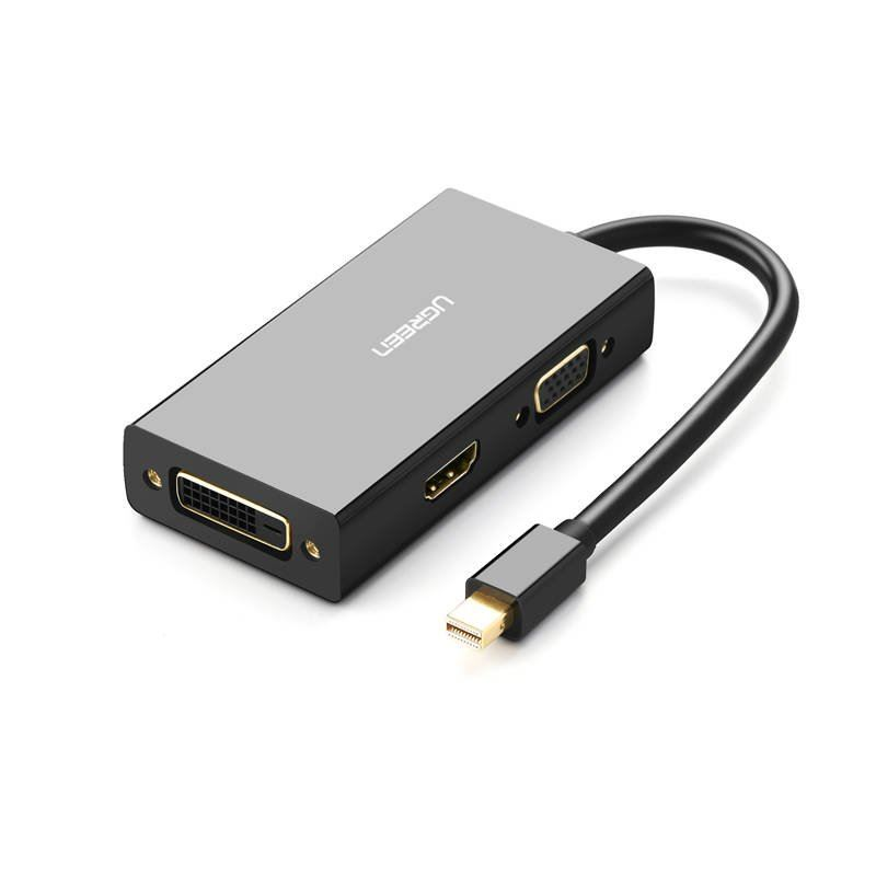 UGREEN mini DisplayPort - HDMI + VGA + DVI fekete (20418) (20418)