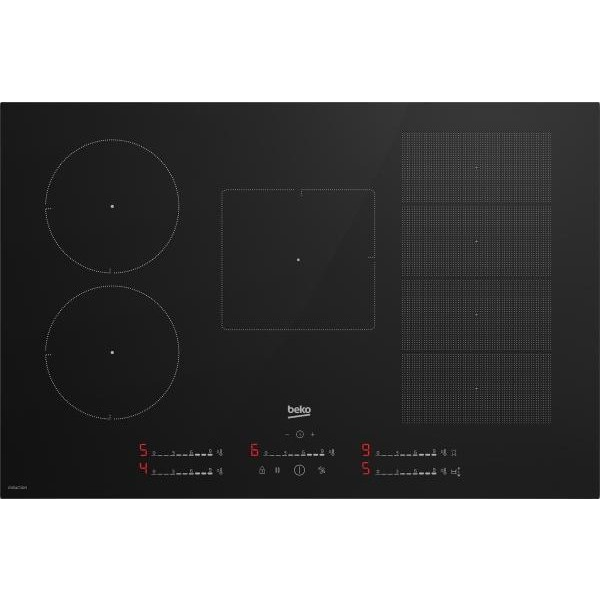 Beko HII 85780 UFT Fekete Beépített 80 cm Zónás indukciós főzőlap 5 zóna