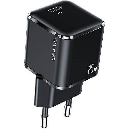 Usams T42 Hálózati Töltő Type-C Aljzat 25w, Pd Gyorstöltő, Fekete (CC140TC01)