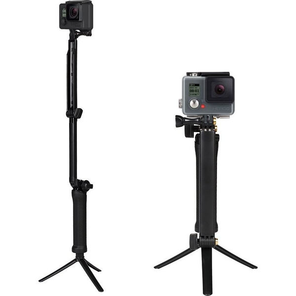 3 in 1 Monopod Tripod with Selfie Stick for GoPro - Black