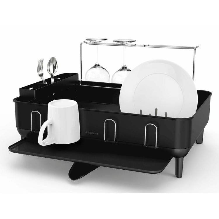 Simplehuman Edénycsepegtető pohártartóval, matt fekete acél keret (838810026169)