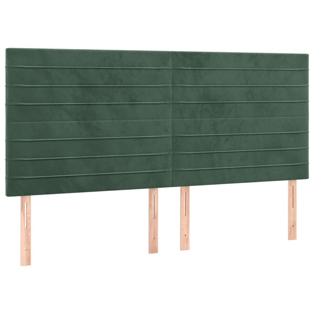 4 db sötétzöld bársony fejtámla 90x5x78/88 cm (3116535)