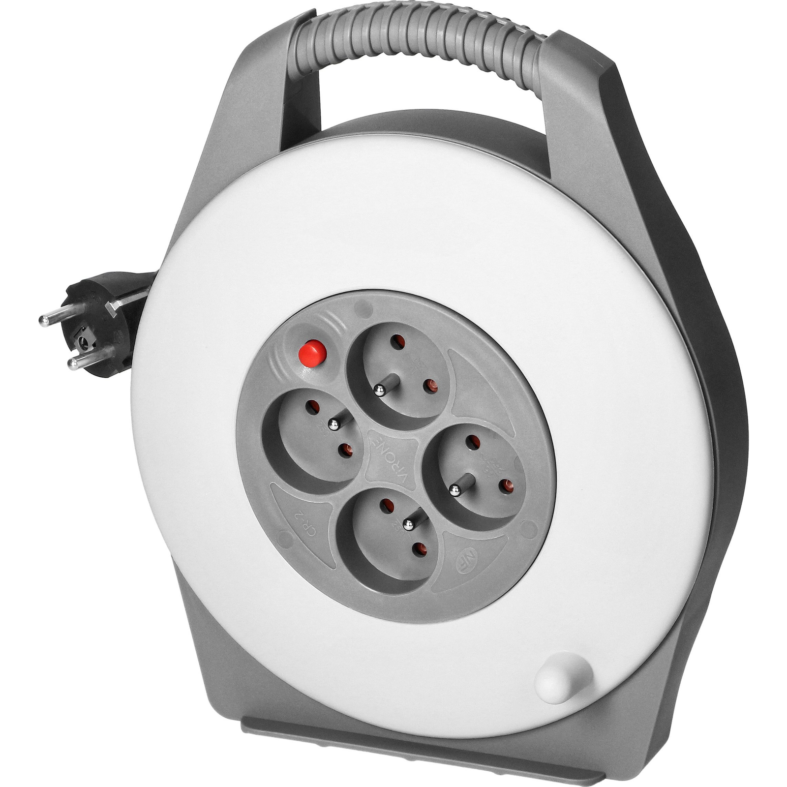 Hosszabbító Kábeltekercs, 4 Aljzat 2P+Z, PVC Kábel H05VV-F 3x1mm2, 10 m