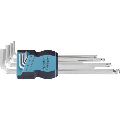 Derékszögű gömbfejű imbuszkulcs készlet (metrikus), Hazet 2105LG/9H (2105LG/9H)