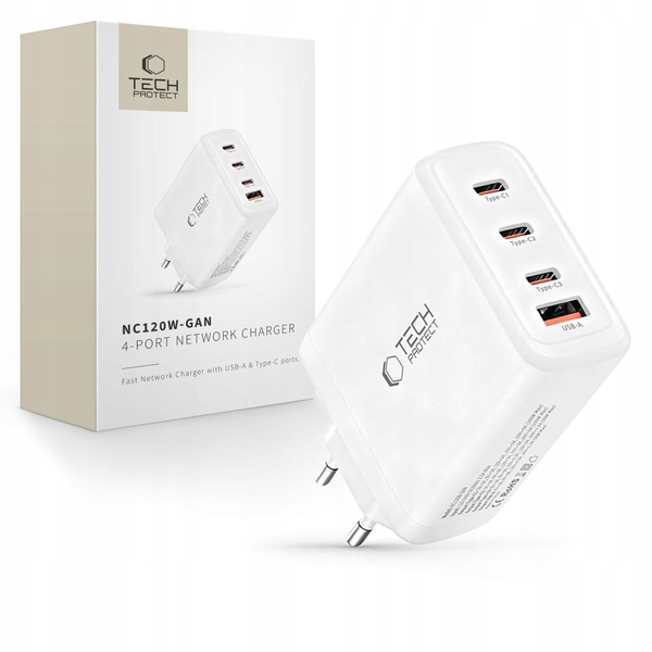 VÝKONNÁ SIEŤOVÁ NABÍJAČKA USB-C USB-A GAN NAPÁJACÍ ADAPTÉR 120W QUICK
