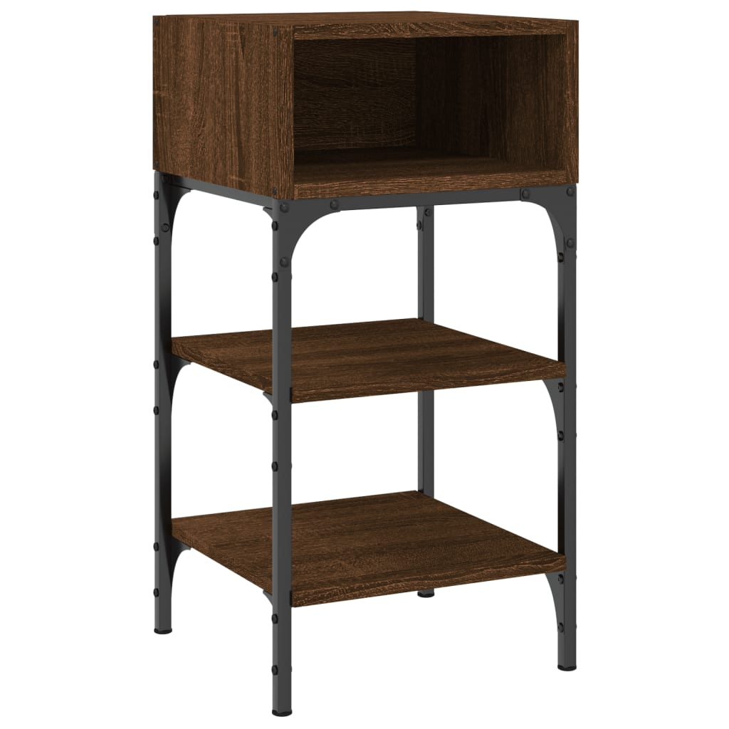 barna tölgyszínű szerelt fa éjjeliszekrény 35 x 34,5 x 70 cm (825891)