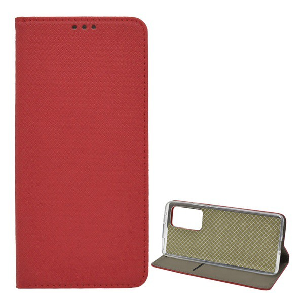 Tok álló, bőr hatású (FLIP, oldalra nyíló, asztali tartó funkció, rombusz minta) PIROS [Xiaomi 12 Pro] (5996591160481)