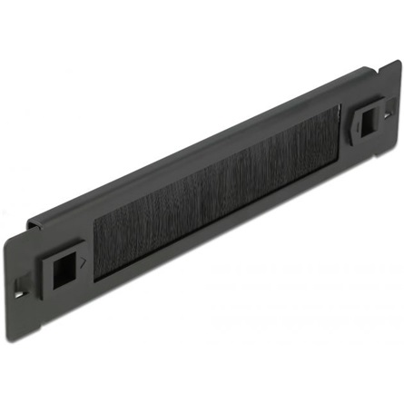 Delock 10” hálózati szekrényekhez kábelrendező kefe csík, 1U fekete (66343) (delock66343)