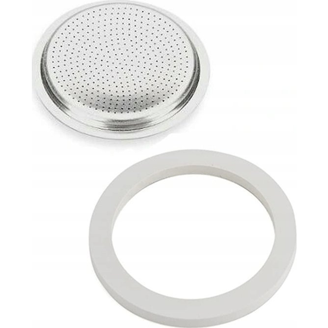 Bialetti 800412 6 adagos Inox kotyogókhoz 1db szilikon tömítés + 1db szűrő (1003000662)