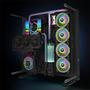 Комплект от 3 вентилатора Thermaltake CL-F089-PL14SW-A, Riing Quad 14 RGB + хъб, черен, 140x140x25mm