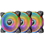 Комплект от 3 вентилатора Thermaltake CL-F089-PL14SW-A, Riing Quad 14 RGB + хъб, черен, 140x140x25mm