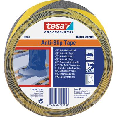 Tesa (60951-00000-00) Csúszásmentesítő szalag ® Professional Fekete, Sárga (H x Sz) 15 m x 50 mm 1 db (60951-00000-00)
