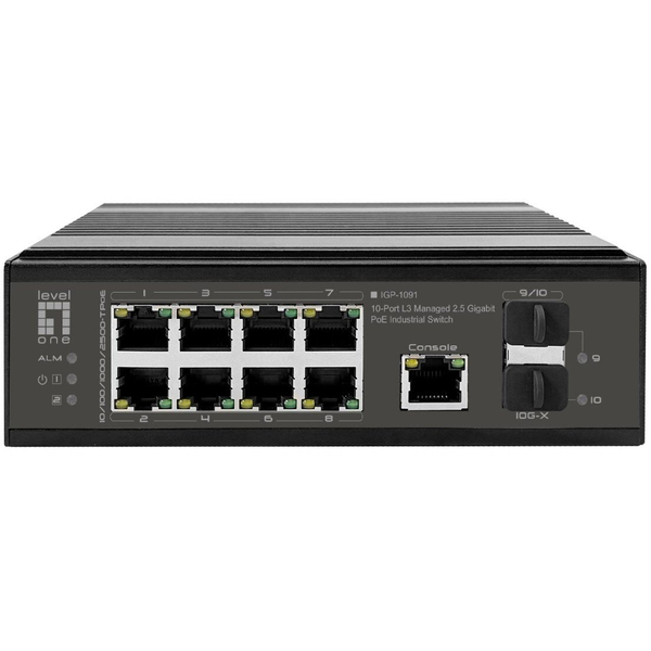 LevelOne IGP-1091 Managed L3 2.5G Ethernet (100/1000/2500) Power over Ethernet (PoE) Bureaublad-/wandmontage Zwart