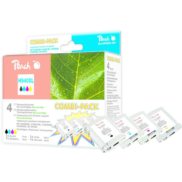 Peach 316219 inktcartridge 4 stuk(s) Zwart, Cyaan, Magenta, Geel
