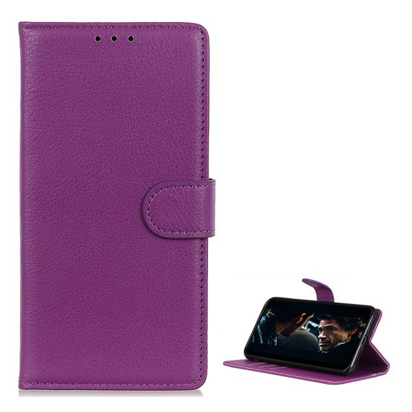 Tok álló, bőr hatású (FLIP, oldalra nyíló, asztali tartó funkció, prémium) LILA [Xiaomi Redmi K30 / K30 5G] (5996457930166)