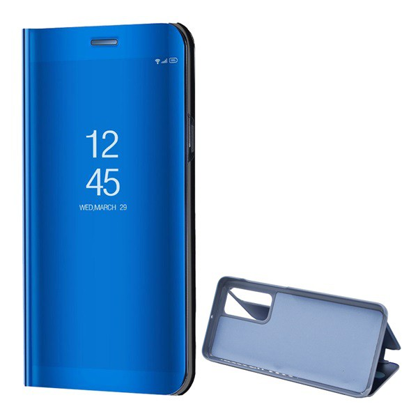 Tok álló (aktív FLIP, oldalra nyíló, asztali tartó funkció, tükrös felület, Mirror View Case) KÉK [Huawei P40] (5996457960613)