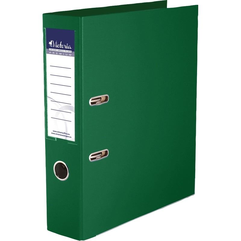 Victoria Premium iratrendező 75mm, A4, PP/PP, élvédő sínnel zöld (IDIP75Z) (IDIP75Z)