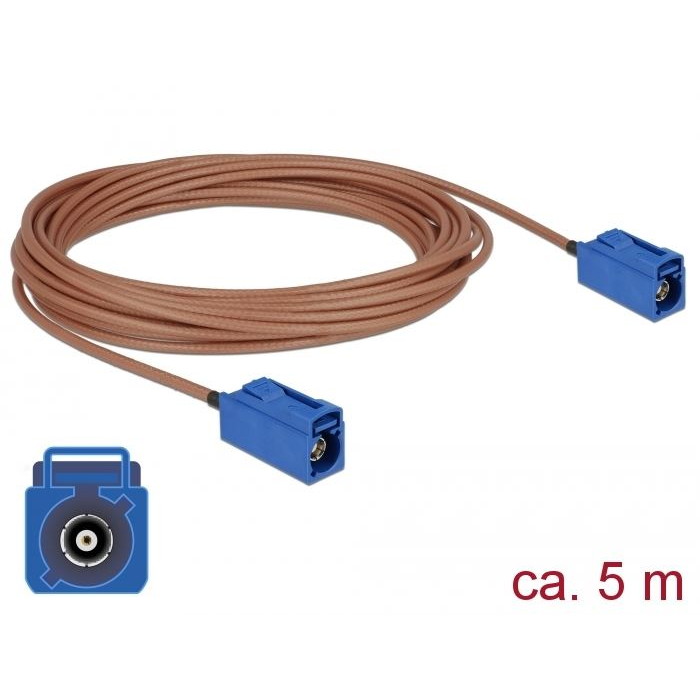 Delock FAKRA C-hüvely > FAKRA C-hüvely RG-316 antenna kábel 5m (89666) (DE89666)