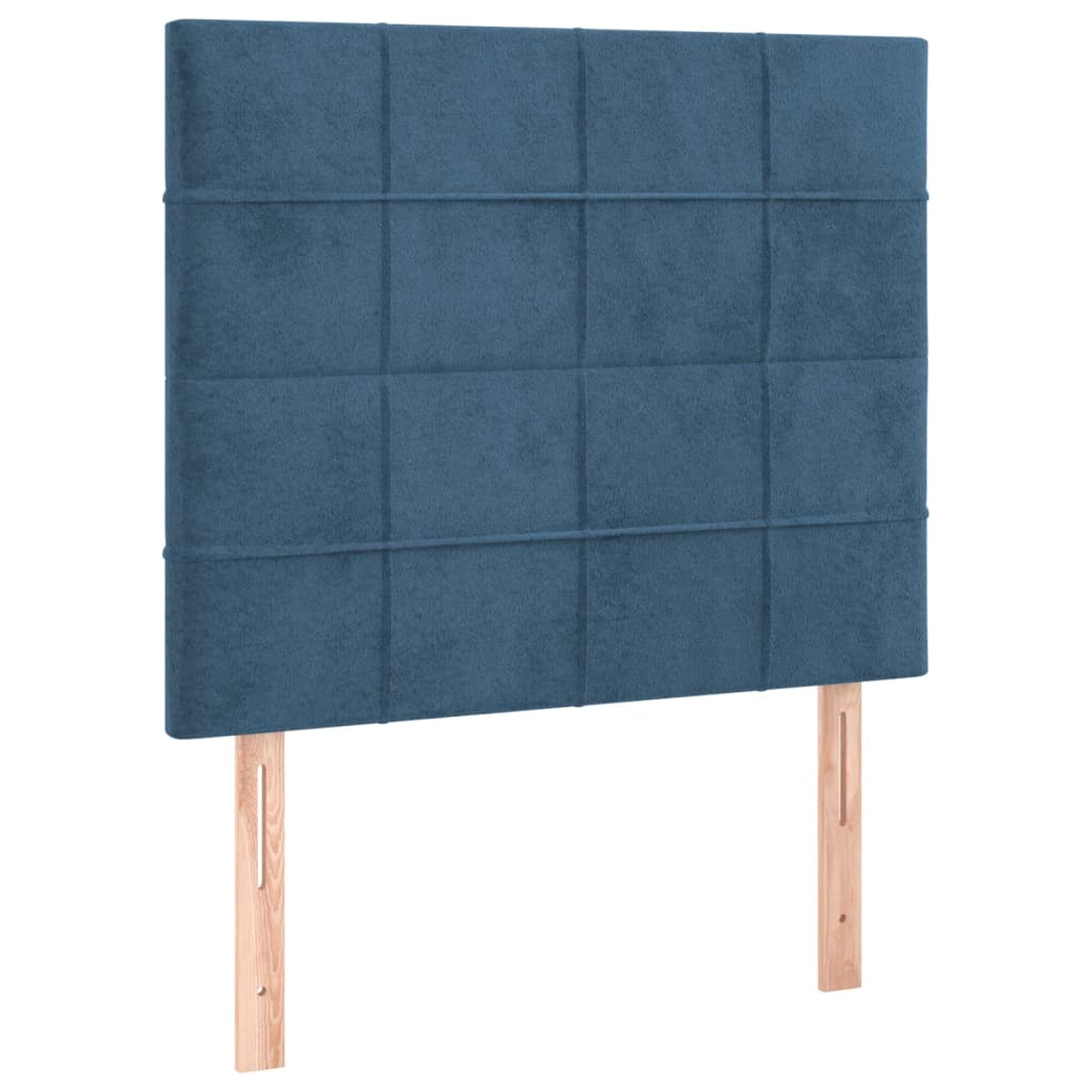 2 db sötétkék bársony fejtámla 90x5x78/88 cm (3116372)