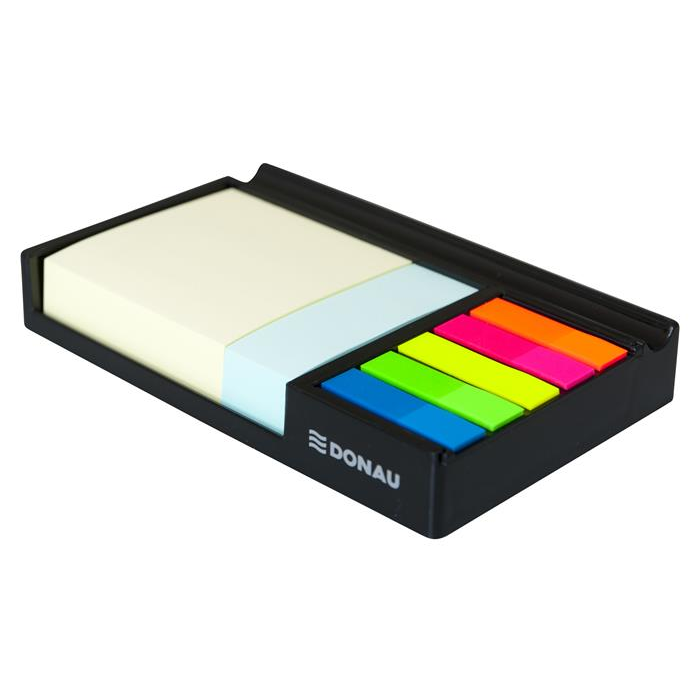 Donau Memo doboz Műanyag jegyzettömbtartó + Jegyzettömb csomag - 7 színű (7484011PL-01)