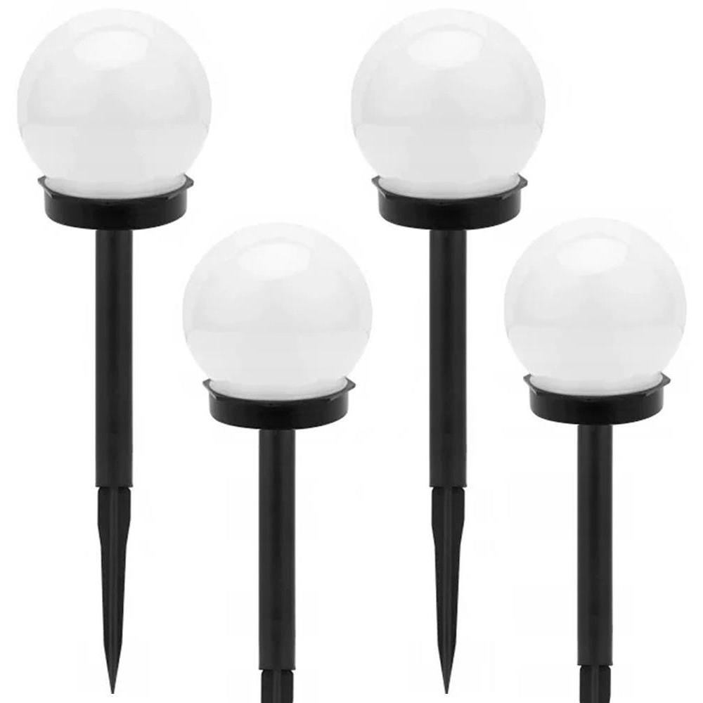 Verk 12285 Garden solar lamp ball white, 10 cm, IP65, 4 pcs (49739)