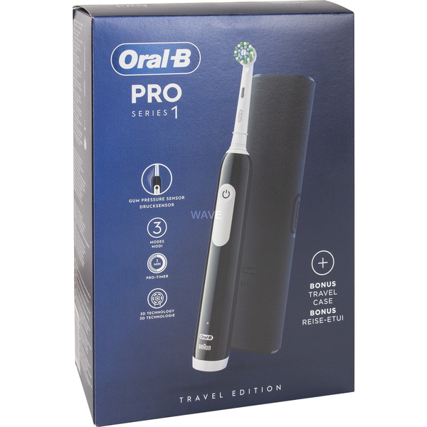 Oral-B Pro 1 Cross Action Voksen Roterende, pulserende tandbørste Sort