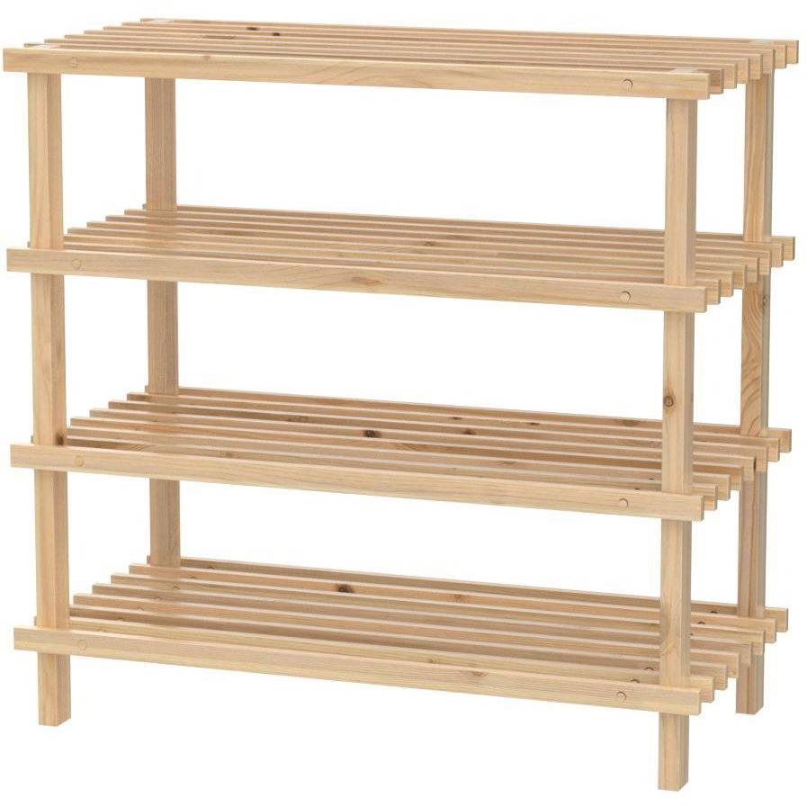 Kesper cipőtartó 4 polccal, natúr fenyőfa 54 × 52 × 26 cm (69724)