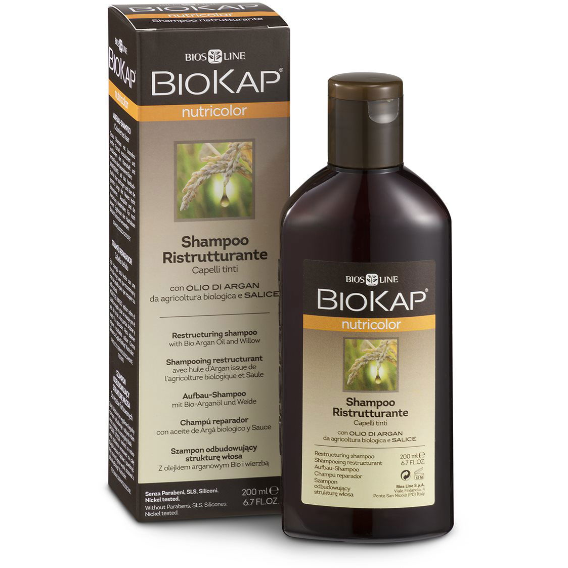 BIOKAP Nutricolor Shampoo Ristrutturante, 200 ml (8030243005144)