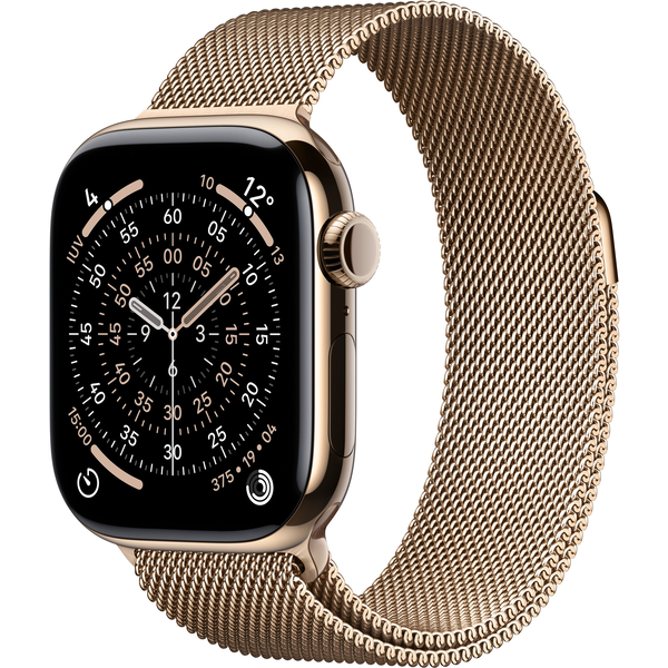 APPLE Watch Series 11 42mm milánói szíj arany titán S/M MF8Y4ZR/A