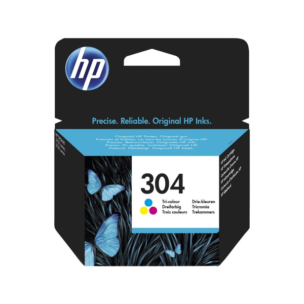 HP 304 Tri-color Original Ink Cartridge inkoustová náplň 1 kusů Standardní výtěžnost Azurová, Purpurová, Žlutá
