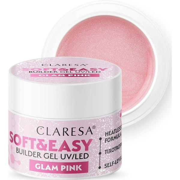 Claresa CLARESA Żel budujący do paznokci Soft&Easy Builder - Glam Pink 12g