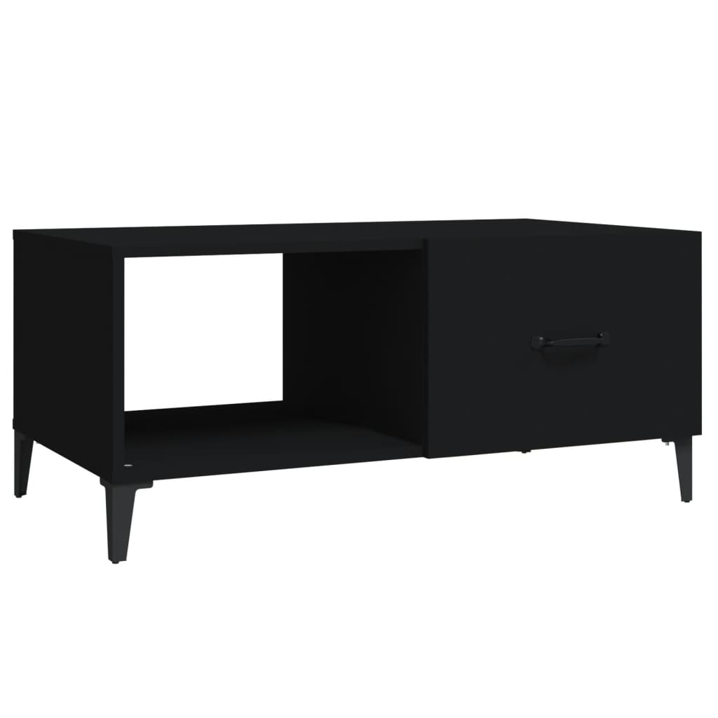 fekete szerelt fa dohányzóasztal 90 x 50 x 40 cm (812664)