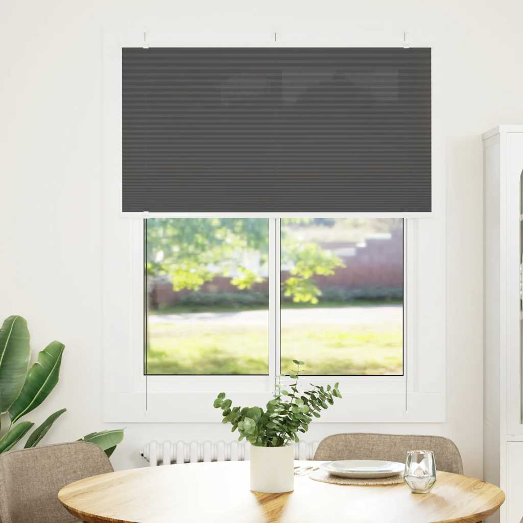 pliszírozott redőny fekete 105x100 cm szövetszélesség 104,4 cm (4015127)