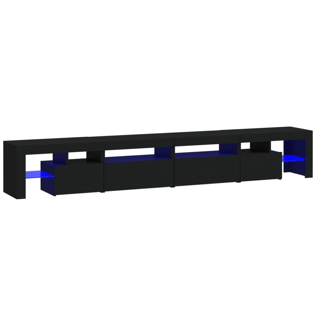 fekete TV-szekrény LED-világítással 260x36,5x40 cm (3152819)