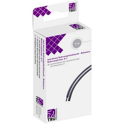 TRU COMPONENTS T1904CA030 Zsugorcső ragasztó nélkül Fekete 4.50 mm Zsugorodási arány:2:1 1 m (T1904CA030)