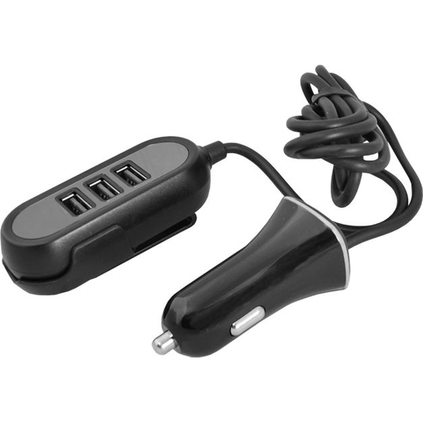 Trojni avtopolnilec s kablom 3xUSB 1,4m 5,8A