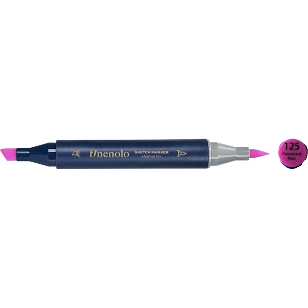 Deli Finenolo 125 - Fluorescent Rose kétvégű permanent ART marker (DEC184-F/125)