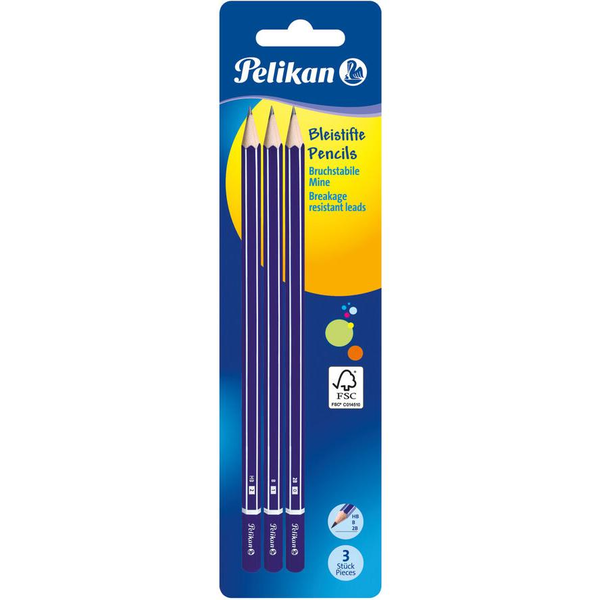Pelikan Bleistifte in 2B/B/HB 3er Blister