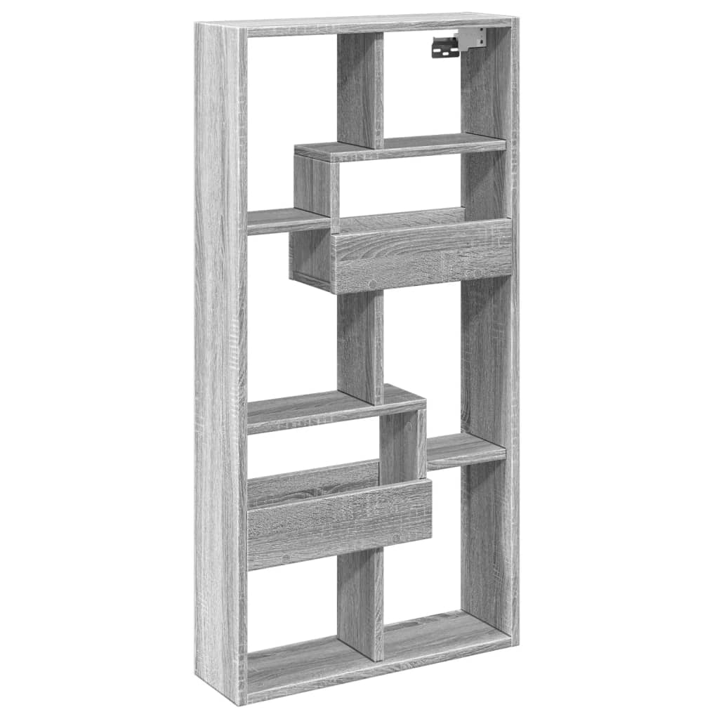 szürke sonoma színű szerelt fa faliszekrény 50 x 15 x 100 cm (854558)